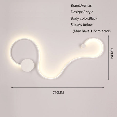 Image of Scandinavian Serpentine Sconces Modern LED Wall Light