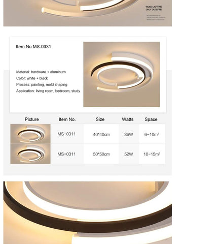 Image of Circular Modern LED Ceiling Pendant Lights White Black