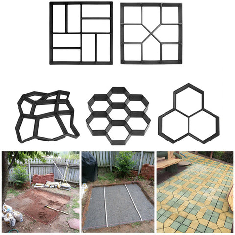Image of Manually Paving Cement Brick Concrete Mold