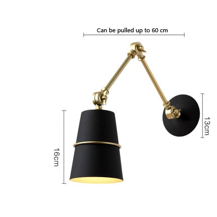Image of Retractable Long Arm Wall Lamp