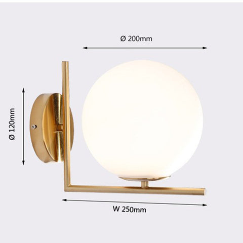 Image of Milky White Glass Globe Minimalist Pendant Lights