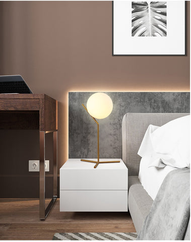 Image of Milky White Glass Globe Minimalist Pendant Lights