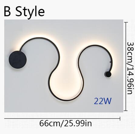 Image of Twisted LED Lighting Fixture - Curved Wall Light