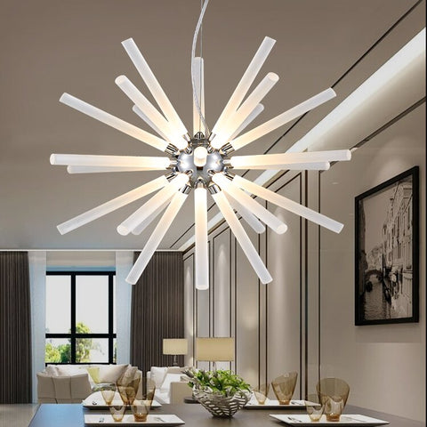 Image of Novel Creative Design Iron Chandelier - Glowing Snowflake Droplight - Large