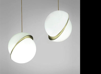 JW Modern Art Ball Pendant Lights Globe Acrylic Lampshade Pendant Lamp for Living Room Bedroom Kitchen Hanging Fixtures Decor