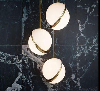 JW Modern Art Ball Pendant Lights Globe Acrylic Lampshade Pendant Lamp for Living Room Bedroom Kitchen Hanging Fixtures Decor