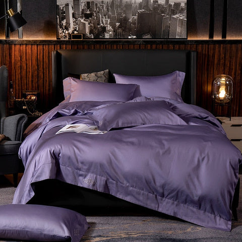 Image of Black Egyptian Cotton Cover Bed - Set