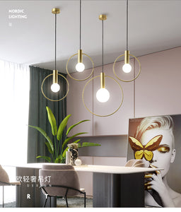 Nordic Style Hanging Ring Lights (20-30cm)
