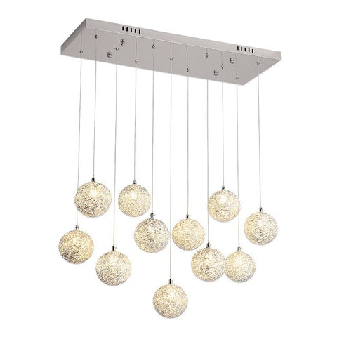 Image of Modern LED Aluminum Ball Chandelier