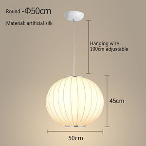 Japanese Style Silk Shade Pendant Lights