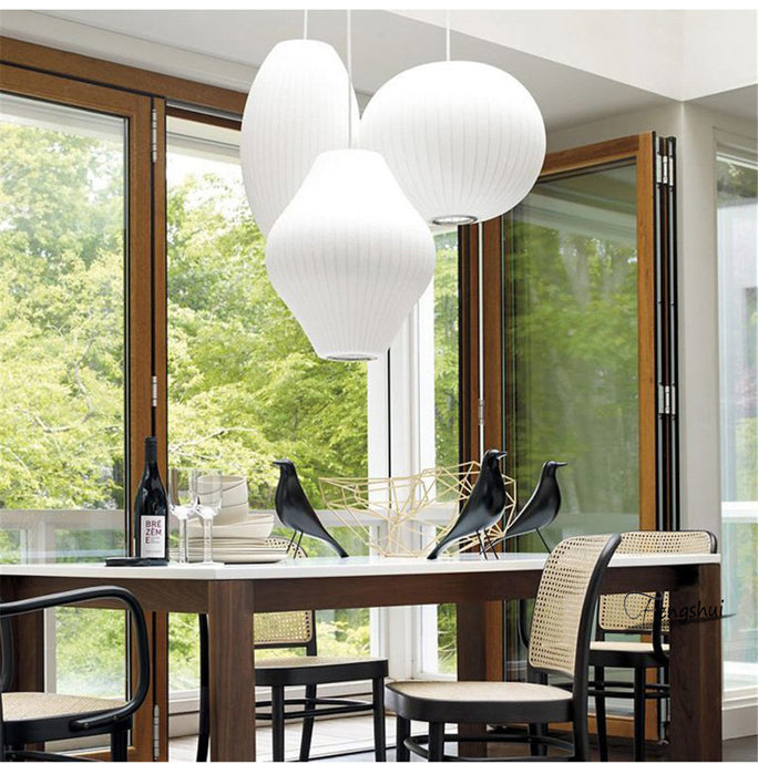 Japanese Style Silk Shade Pendant Lights