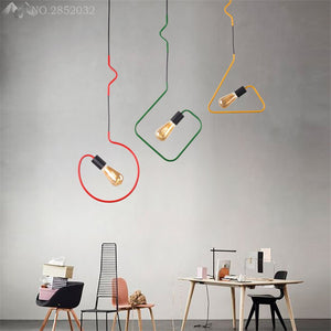 Colorful Modern Pendant Light - Twisted Wire Shapes