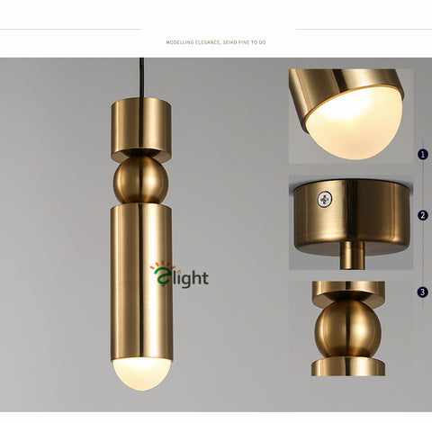 Image of Creative Cylinder & Sphere Post-Modern Pendant Light