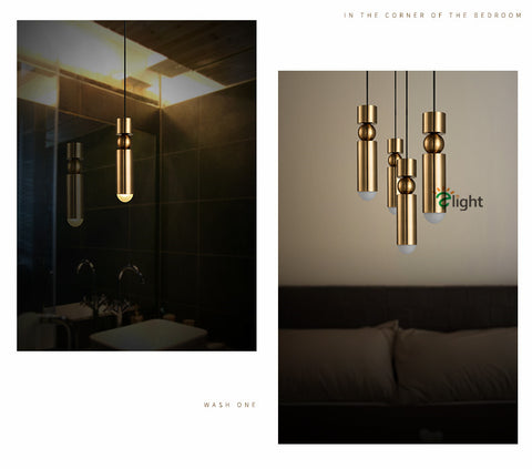 Image of Creative Cylinder & Sphere Post-Modern Pendant Light