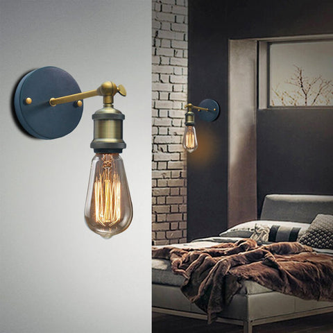 Image of Industrial Style Wall Lamp with Adjustable Knob