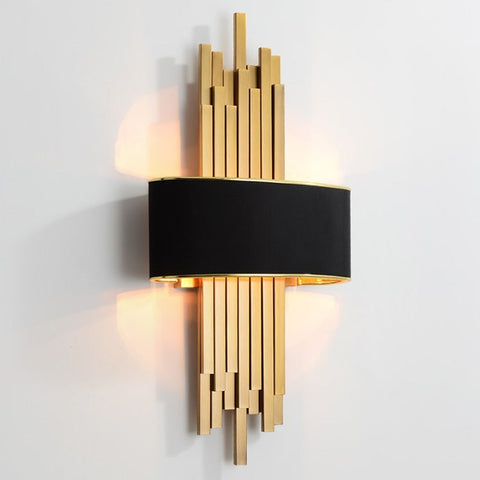 Image of Metal Gold Pipe Led Wall Lamp