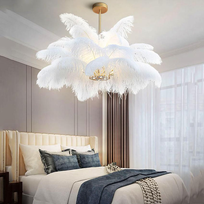 Multi-Feather Chandelier Light