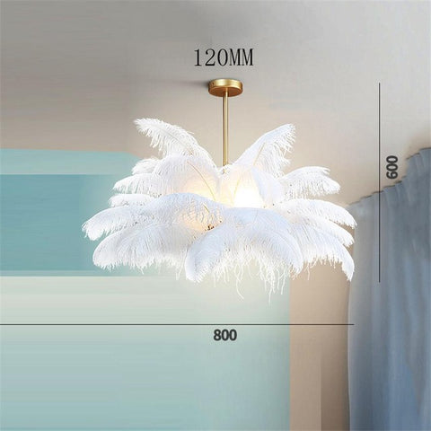 Image of Multi-Feather Chandelier Light