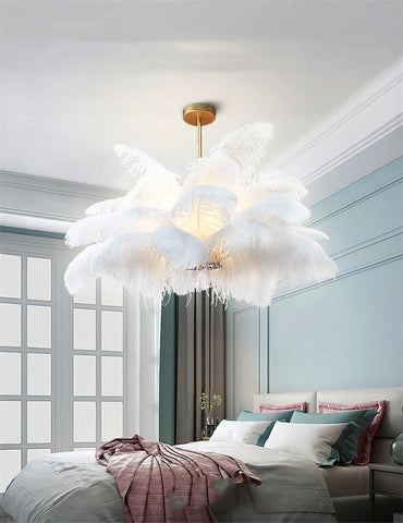 Image of Multi-Feather Chandelier Light