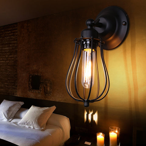 Image of Industrial Droplet Cage Wall Lamp