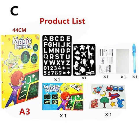 Image of Children's LED Fluorescent Drawing Board Toy