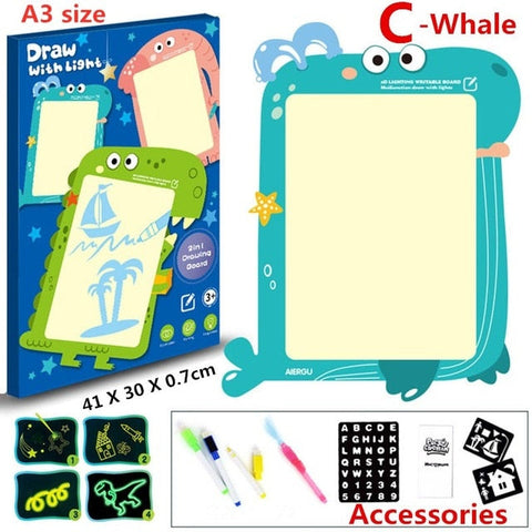 Image of Children's LED Fluorescent Drawing Board Toy
