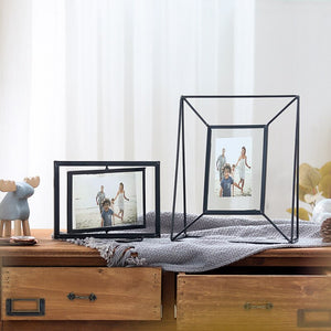 Geometric Metal and Glass Photo Frame
