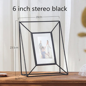 Geometric Metal and Glass Photo Frame