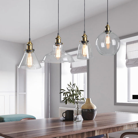 Image of Vintage 5.5" To 11" Wide Pendant Glass Retro Lights - Sofrey Select
