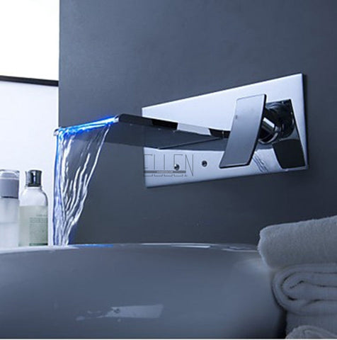 Image of Wall Bathroom Sink Faucet LED