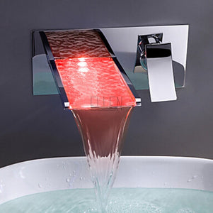 Wall Bathroom Sink Faucet LED