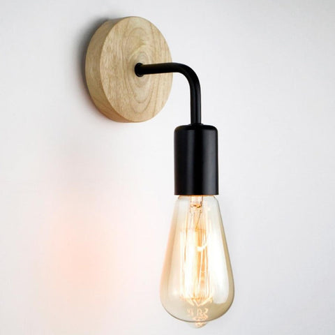 Image of Wood Industrial Loft Wall Lamp
