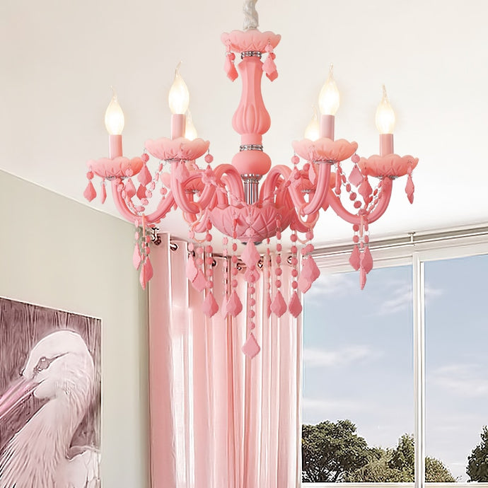 Pink Crystal Chandelier