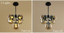 Load image into Gallery viewer, Industrial Vintage Glass Bubble Chandelier