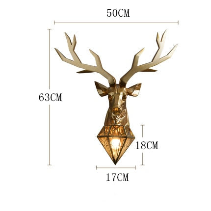 Image of Modern Resin Antler Wall Lamp Nordic Retro Deer