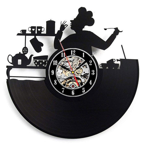 Image of Vinyl Record Wall Clock Kitchen Decorative