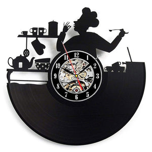 Vinyl Record Wall Clock Kitchen Decorative
