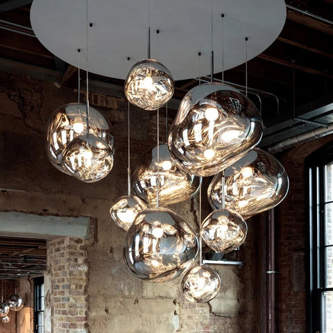 Image of MELTED Glass Ball Chandelier