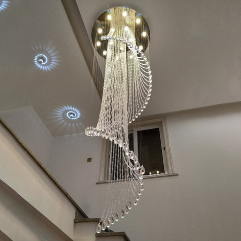 Image of Spiral Crystal Staircase Ceiling Chandelier
