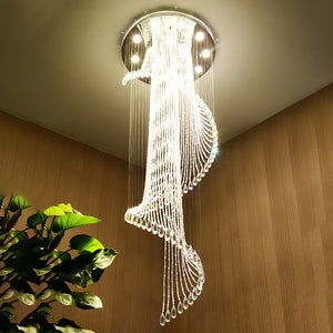 Spiral Crystal Staircase Ceiling Chandelier