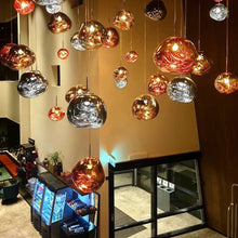 Load image into Gallery viewer, MELTED Glass Ball Chandelier