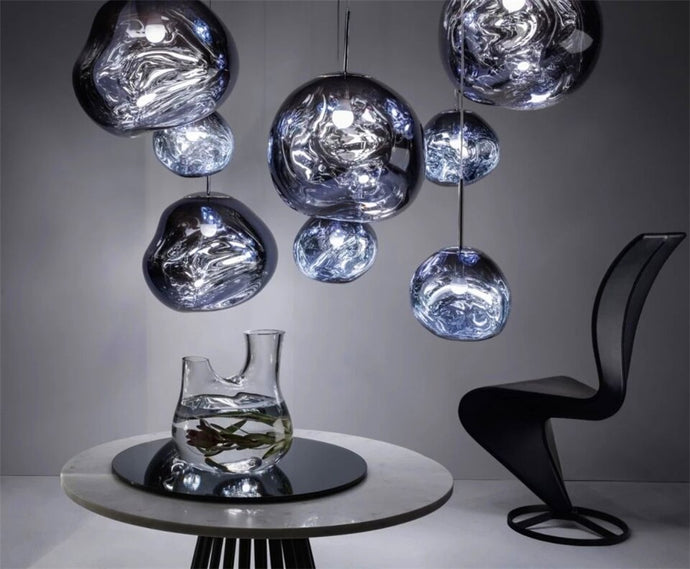 MELTED Glass Ball Chandelier