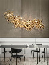 Load image into Gallery viewer, Modern  Stainless Steel Chrome Leaf LED Chandelier