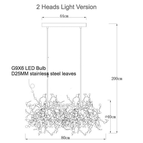 Image of Modern  Stainless Steel Chrome Leaf LED Chandelier