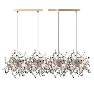 Modern Stainless Steel Chrome Leaf LED Chandelier
