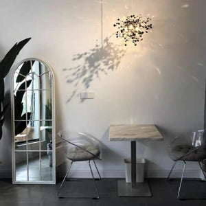 Modern Stainless Steel Chrome Leaf LED Chandelier