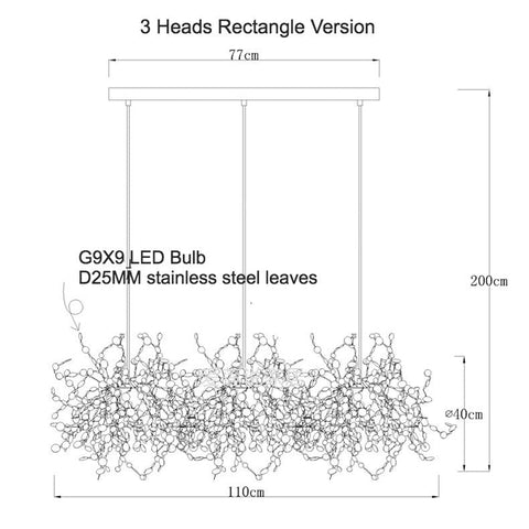 Image of Modern Stainless Steel Chrome Leaf LED Chandelier