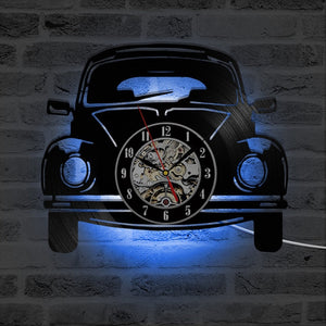Car Shape LED Wall Clock 3D Design