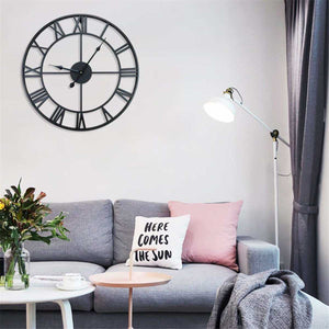 3D Large Roman Numerals Wall Clock Home