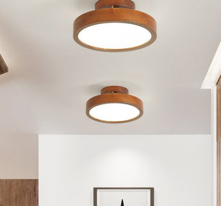 Japanese Natural Wood Ceiling Lights For Corridor